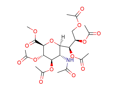 Molecular Structure of 114103-01-4 (methyl 5-acetamido-3,4,7,8,9-penta-O-acetyl-2,6-anhydro-5-deoxy-D-arabino-L-gulo-nononate)