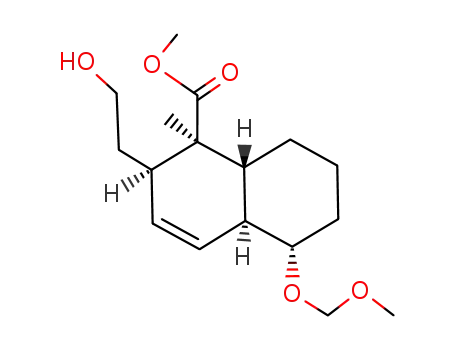 Molecular Structure of 131451-60-0 ((1R,2R,4aS,5S,8aR)-2-(2-Hydroxy-ethyl)-5-methoxymethoxy-1-methyl-1,2,4a,5,6,7,8,8a-octahydro-naphthalene-1-carboxylic acid methyl ester)