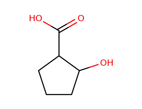 Molecular Structure of 81887-89-0 (Cyclopentanecarboxylic acid, 2-hydroxy-)