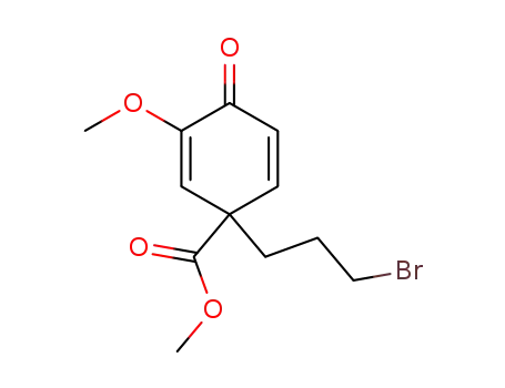 Molecular Structure of 103669-14-3 (methyl 1-(3-bromopropyl)-3-methoxy-4-ketocyclohexa-2,5-diene-1-carboxylate)