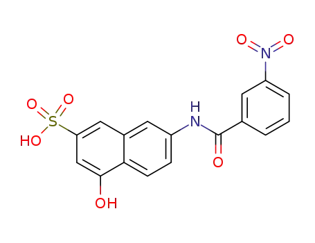 Molecular Structure of 68214-00-6 (4-hydroxy-7-[(3-nitrobenzoyl)amino]naphthalene-2-sulphonic acid)