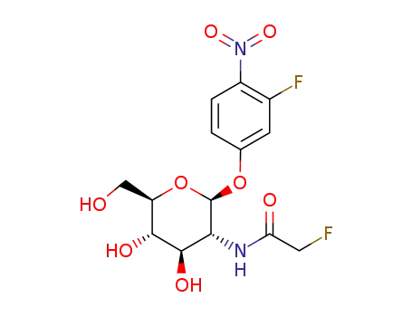 Molecular Structure of 1160363-26-7 (3-fluoro-4-nitrophenyl-2-deoxy-2-fluoroacetamido-β-D-glucopyranoside)