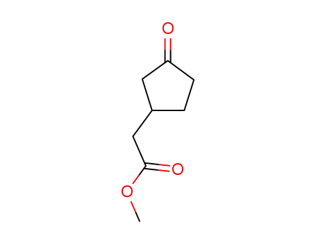 Molecular Structure of 34130-51-3 (Methyl 2-(3-oxocyclopentyl)acetate)