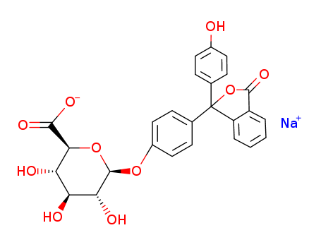b-D-Glucopyranosiduronic acid,4-[1,3-dihydro-1-(4-hydroxyphenyl)-3-oxo-1-isobenzofuranyl]phenyl, monosodiumsalt (9CI)