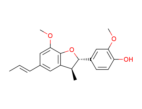 Phenol,4-[(2R,3R)-2,3-dihydro-7-methoxy-3-methyl-5-(1E)-1-propen-1-yl-2-benzofuranyl]-2-methoxy-,rel- cas  23518-30-1