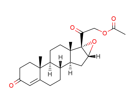 Molecular Structure of 21853-83-8 (16-alpha,17-alpha-epoxy-3,20-dioxopregn-4-en-21-yl acetate)