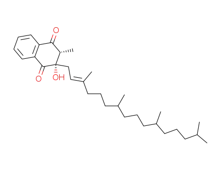 Molecular Structure of 86631-62-1 (1,4-Naphthalenedione,
2,3-dihydro-2-hydroxy-3-methyl-2-(3,7,11,15-tetramethyl-2-hexadecenyl
)-)