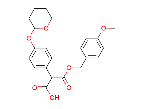 Molecular Structure of 70653-29-1 ([(4-methoxyphenyl)methyl] hydrogen [4-[(tetrahydro-2H-pyran-2-yl)oxy]phenyl]malonate)