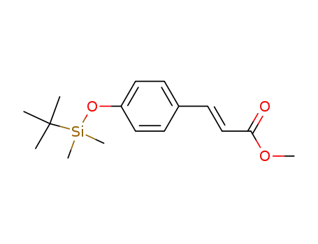 Molecular Structure of 426207-35-4 (2-Propenoic acid, 3-[4-[[(1,1-dimethylethyl)dimethylsilyl]oxy]phenyl]-,
methyl ester, (2E)-)