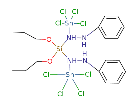 Molecular Structure of 122926-60-7 ((C<sub>3</sub>H<sub>7</sub>O)2Si(NHNHC<sub>6</sub>H<sub>5</sub>)2(SnCl<sub>4</sub>)2)