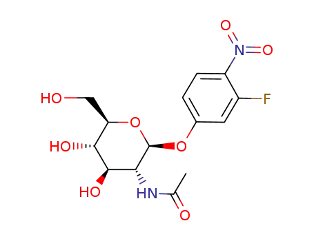 Molecular Structure of 872618-18-3 (3-fluoro-4-nitrophenyl 2-acetamido-2-deoxy-β-D-glucopyranoside)