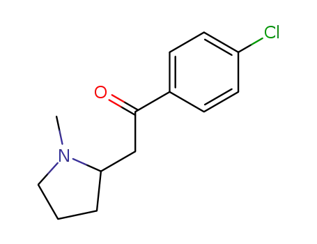 Molecular Structure of 76103-65-6 (1-(4-Chloro-phenyl)-2-(1-methyl-pyrrolidin-2-yl)-ethanone)