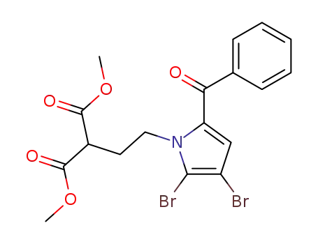 Molecular Structure of 80965-18-0 (dimethyl[2-(2,3-dibromo-5-benzoylpyrrol-1-yl)ethyl]malonate)