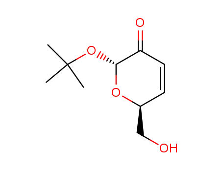 Molecular Structure of 119794-56-8 (tert-butyl 3,4-dideoxy-α-D-glycero-hex-3-enopyranosid-2-ulose)