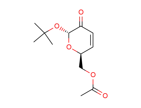 Molecular Structure of 81668-95-3 (tert-butyl 6-O-acetyl-3,4-dideoxy-α-D-glycero-hex-3-enopyranosid-2-ulose)