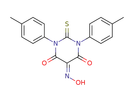 4,5,6(1H)-Pyrimidinetrione, dihydro-1,3-bis(4-methylphenyl)-2-thioxo-,
5-oxime
