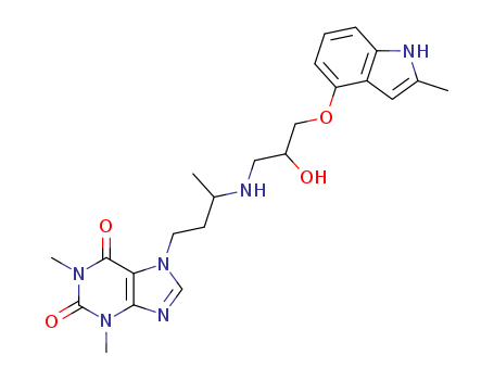 1H-Purine-2,6-dione,3,7-dihydro-7-[3-[[2-hydroxy-3-[(2-methyl-1H-indol-4-yl)oxy]propyl]amino]butyl]-1,3-dimethyl-