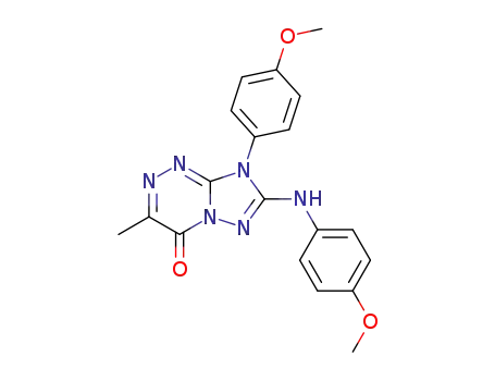 Molecular Structure of 96546-29-1 ([1,2,4]Triazolo[5,1-c][1,2,4]triazin-4(8H)-one,
8-(4-methoxyphenyl)-7-[(4-methoxyphenyl)amino]-3-methyl-)