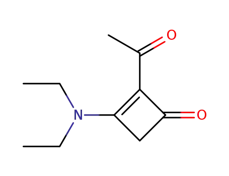 Molecular Structure of 73000-93-8 (2-Acetyl-3-(diethylamino)-2-cyclobuten-1-on)