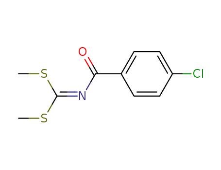 Molecular Structure of 79388-68-4 (N-(Bis-methylsulfanyl-methylene)-4-chloro-benzamide)