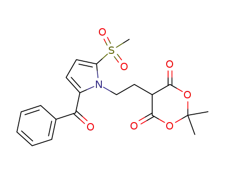 Molecular Structure of 80965-04-4 ([1-[2-(4,6-dioxo-2,2-dimethyl-1,3-dioxan-5-yl)ethyl]-2-(methanesulfonyl)-5-(benzoyl)]-pyrrole)