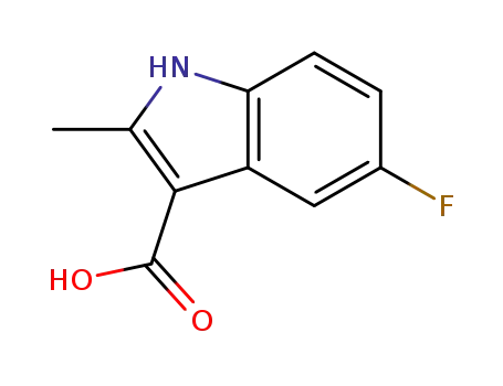 Molecular Structure of 98621-77-3 (5-Fluoro-2-Methyl-1H-indole-3-carboxylic acid)