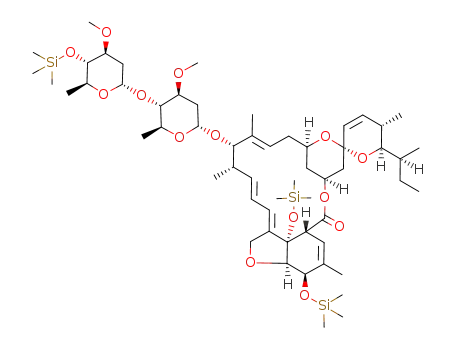 Molecular Structure of 118455-89-3 (4'',5,7-tris-O-trimethylsilyl-avermectin B<sub>1</sub>)