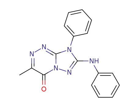Molecular Structure of 96546-30-4 ([1,2,4]Triazolo[5,1-c][1,2,4]triazin-4(8H)-one,
3-methyl-8-phenyl-7-(phenylamino)-)