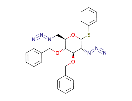 Molecular Structure of 549501-23-7 ((3R,4R,5R,6R)-3-Azido-6-azidomethyl-4,5-bis-benzyloxy-2-phenylsulfanyl-tetrahydro-pyran)