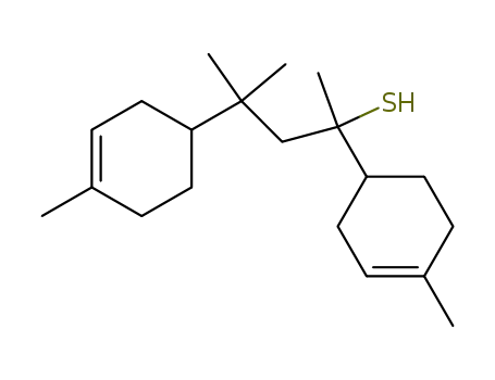 Molecular Structure of 88600-04-8 (4-Methyl-2,4-di(4-methyl-3-cyclohexenyl)pentane-2-thiol)