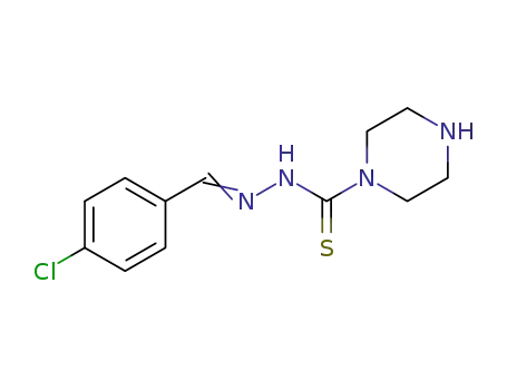 Molecular Structure of 926667-38-1 (1-Piperazinecarbothioic acid, 2-[(4-chlorophenyl)methylene]hydrazide)