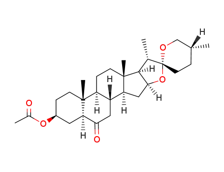 Molecular Structure of 103665-44-7 ((25R)-3β-acetoxy-5α-spirostan-6-one)