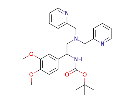 Molecular Structure of 1297302-47-6 ([2-(bispyridin-2-ylmethylamino)-1-(3,4-dimethoxyphenyl)ethyl]-carbamicacid tert-butyl ester)