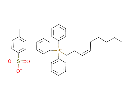 Molecular Structure of 82393-41-7 (<(Z)-3-nonenyl>triphenyl phosphonium tosylate)
