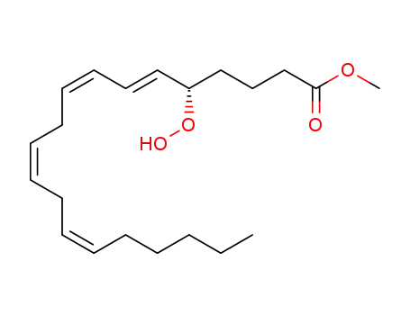 Molecular Structure of 75331-81-6 ((S)-5-hydroperoxy-6-trans,8,11,14-cis-eicosatetraenoic acid methyl ester)