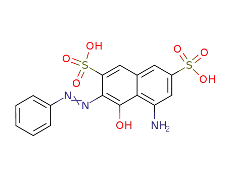 Molecular Structure of 2203-16-9 (2,7-Naphthalenedisulfonic acid, 5-amino-4-hydroxy-3-(phenylazo)-)