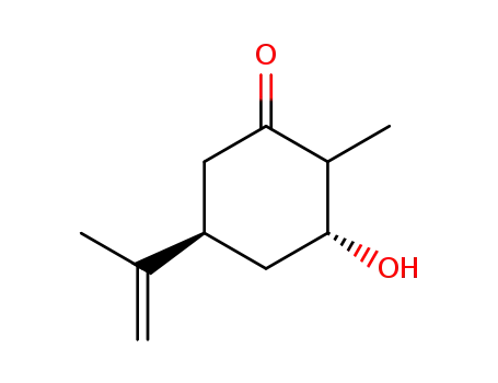 Molecular Structure of 97643-05-5 ((3R,5R)-3-hydroxy-2-methyl-5-(1-methylethenyl)cyclohexanone)