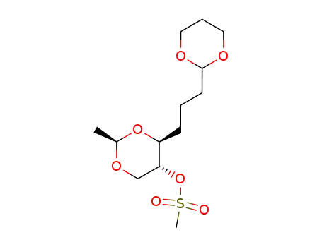 Molecular Structure of 85612-91-5 ((-)-(2R,4S,5R)-4-<3-(1,3-dioxan-2-yl)propyl>-2-methyl-1,3-dioxan-5-ol methanesulfonate)