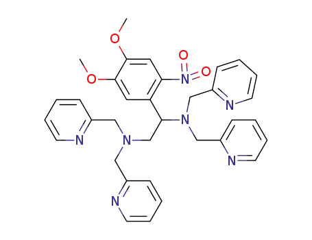 Molecular Structure of 1298069-29-0 (1-(4,5-dimethoxy-2-nitrophenyl)-N,N,N',N'-tetrakispyridin-2-ylmethylethane-1,2-diamine)
