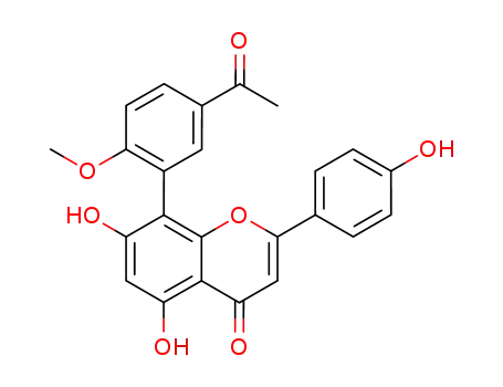 8-(5-acetyl-2-methoxy-phenyl)-5,7-dihydroxy-2-(4-hydroxy-phenyl)-chromen-4-one