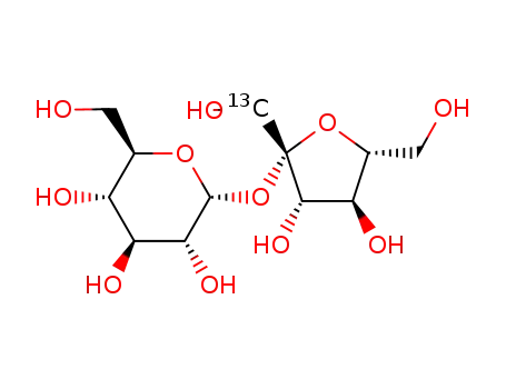 Molecular Structure of 154368-11-3 (BETA-D-[1-13C]FRUCTOFURANOSYL ALPHA-D-GLUCOPYRANOSIDE)