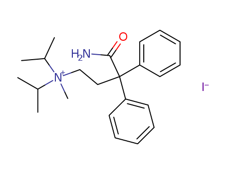 Benzenepropanaminium, g-(aminocarbonyl)-N-methyl-N,N-bis(1-methylethyl)-g-phenyl-, iodide (1:1) cas  71-81-8