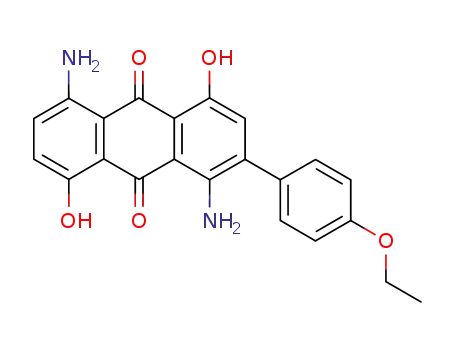 Molecular Structure of 71799-75-2 (1,5-diamino-2-(4-ethoxyphenyl)-4,8-dihydroxyanthraquinone)