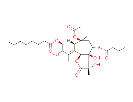 Octanoic acid (3S,3aR,4S,6S,6aR,7S,8S,9bS)-6-acetoxy-4-butyryloxy-3,3a,8-trihydroxy-3,6,9-trimethyl-2-oxo-2,3,3a,4,5,6,6a,7,8,9b-decahydro-azuleno[4,5-b]furan-7-yl ester