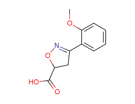 Molecular Structure of 508182-19-2 (3-(2-methoxyphenyl)-4,5-dihydroisoxazole-5-carboxylic acid(SALTDATA: FREE))