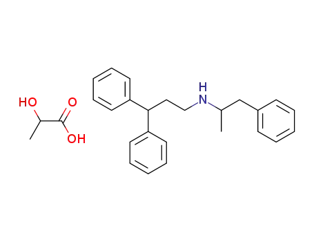 Molecular Structure of 69-43-2 (N-(3,3-DIPHENYLPROPYL)-ALPHA-METHYLPHENETHYLAMIN LACTATE SALT)