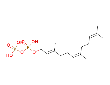Molecular Structure of 27248-38-0 (Diphosphoric acid,
mono[(2E,6Z)-3,7,11-trimethyl-2,6,10-dodecatrienyl] ester)