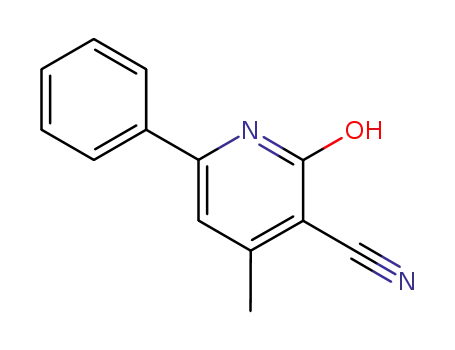 Molecular Structure of 4240-97-5 (1,2-DIHYDRO-4-METHYL-2-OXO-6-PHENYLPYRIDINE-3-CARBONITRILE)
