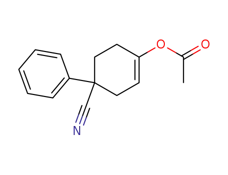 Molecular Structure of 303728-44-1 (4-Cyano-4-phenylcyclohex-1-enyl acetate)
