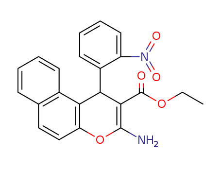 Molecular Structure of 405109-32-2 (ethyl 3-amino-1-(2-nitrophenyl)-1H-benzo[f]chromene-2-carboxylate)